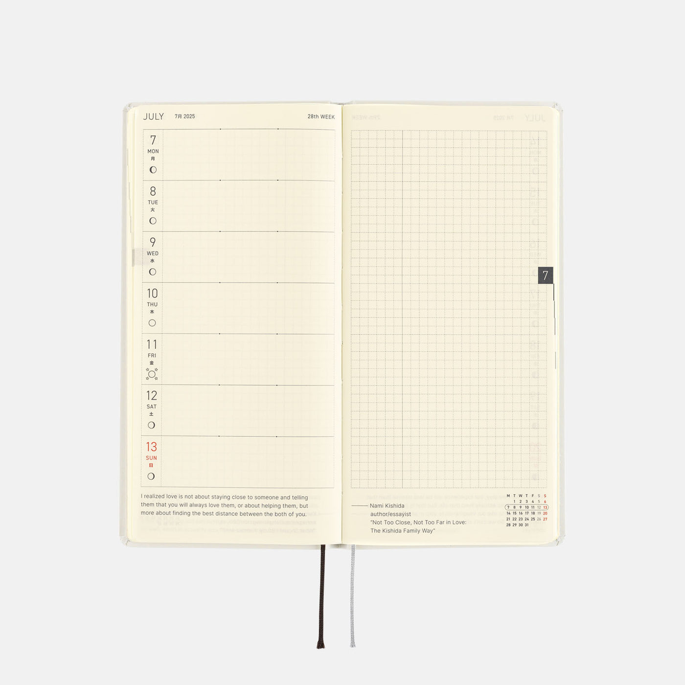 Semaines Hobonichi Techo 2025 - MÈRE : Sourires et larmes (Anglais)