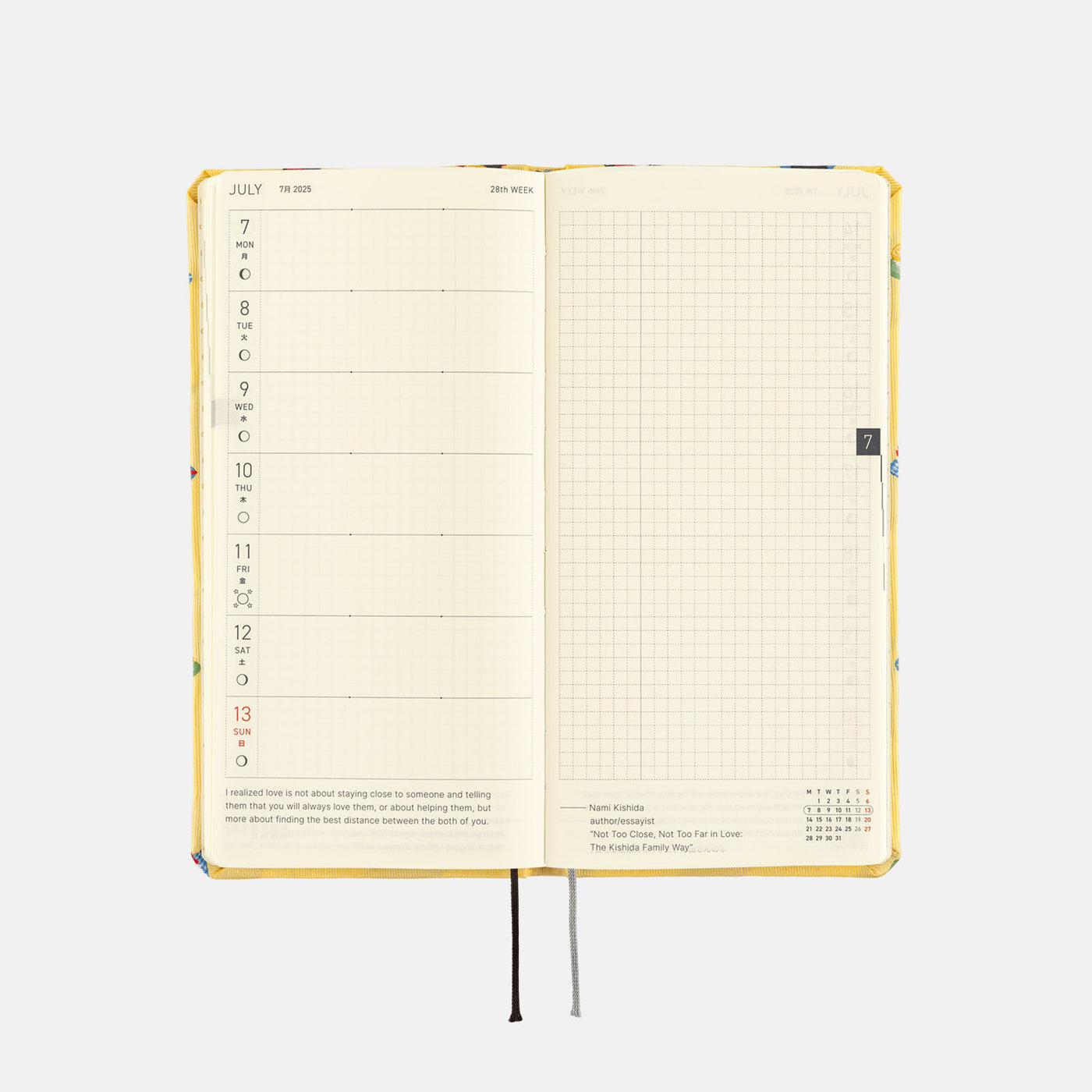 Semanas de Hobonichi Techo 2025 - Pajarita y corbata: sushi (inglés)