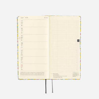 Semaines Hobonichi Techo 2025 - Tissus Liberty : Paysanne Blossom (Français)