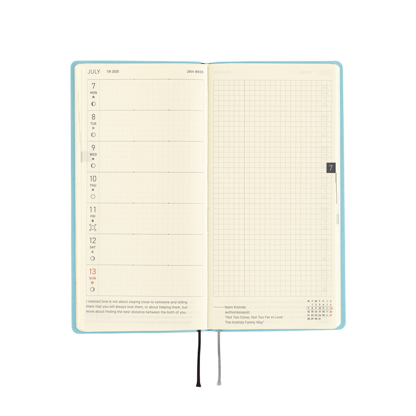 Hobonichi Techo 2025 Semanas - Suave: Soda de vainilla (inglés)