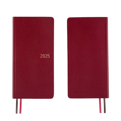 Hobonichi Techo 2025 Weeks - Leather: Pomegranate (English)