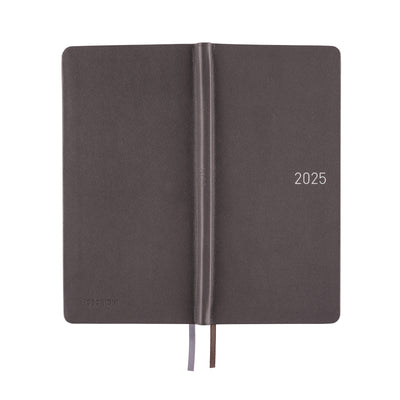 Semanas de Hobonichi Techo 2025 - Cuero: Gris acero (español)