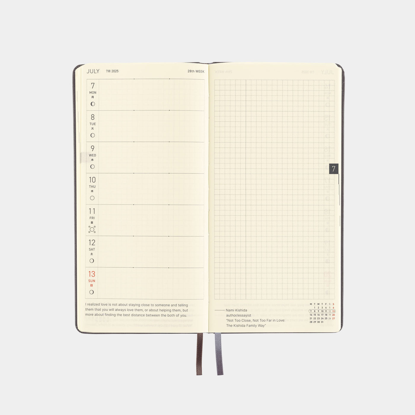 Hobonichi Techo 2025 Weeks - Leather: Steel Gray (English)