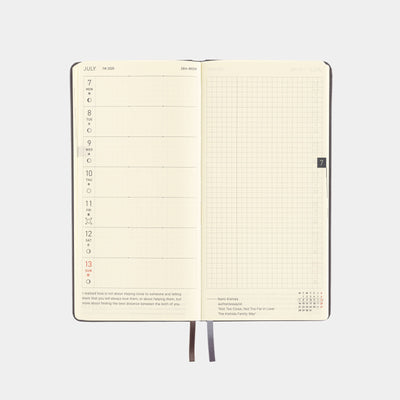 Hobonichi Techo 2025 Weeks - Cuir : Gris Acier (Français)