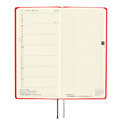 Hobonichi Techo 2025 Semaines MEGA - Couleurs : Piment (Anglais)