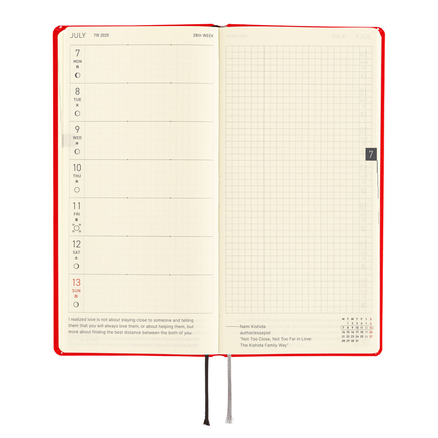 Hobonichi Techo 2025 Weeks MEGA - Colors: Chili Pepper (English)