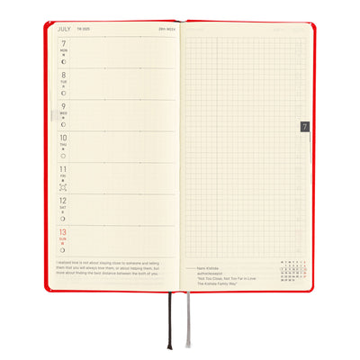 Hobonichi Techo 2025 Semaines MEGA - Couleurs : Piment (Anglais)