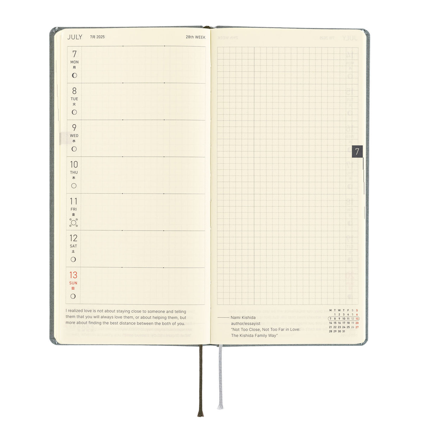 Hobonichi Techo 2025 Weeks MEGA - Colors: Smoke Gray (English)