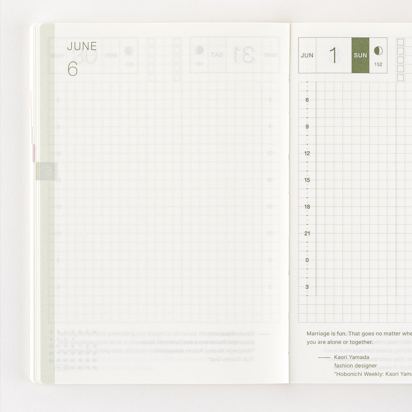 Hobonichi Techo 2025 Libro original, A6 (inglés)