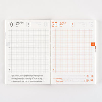 Cuaderno planificador Hobonichi Techo 2025, A6 - Inglés