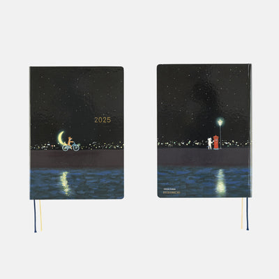 Hobonichi Techo 2025 HON, A5 - Hiroko Kubota: Crescent Moon Delivery (English)