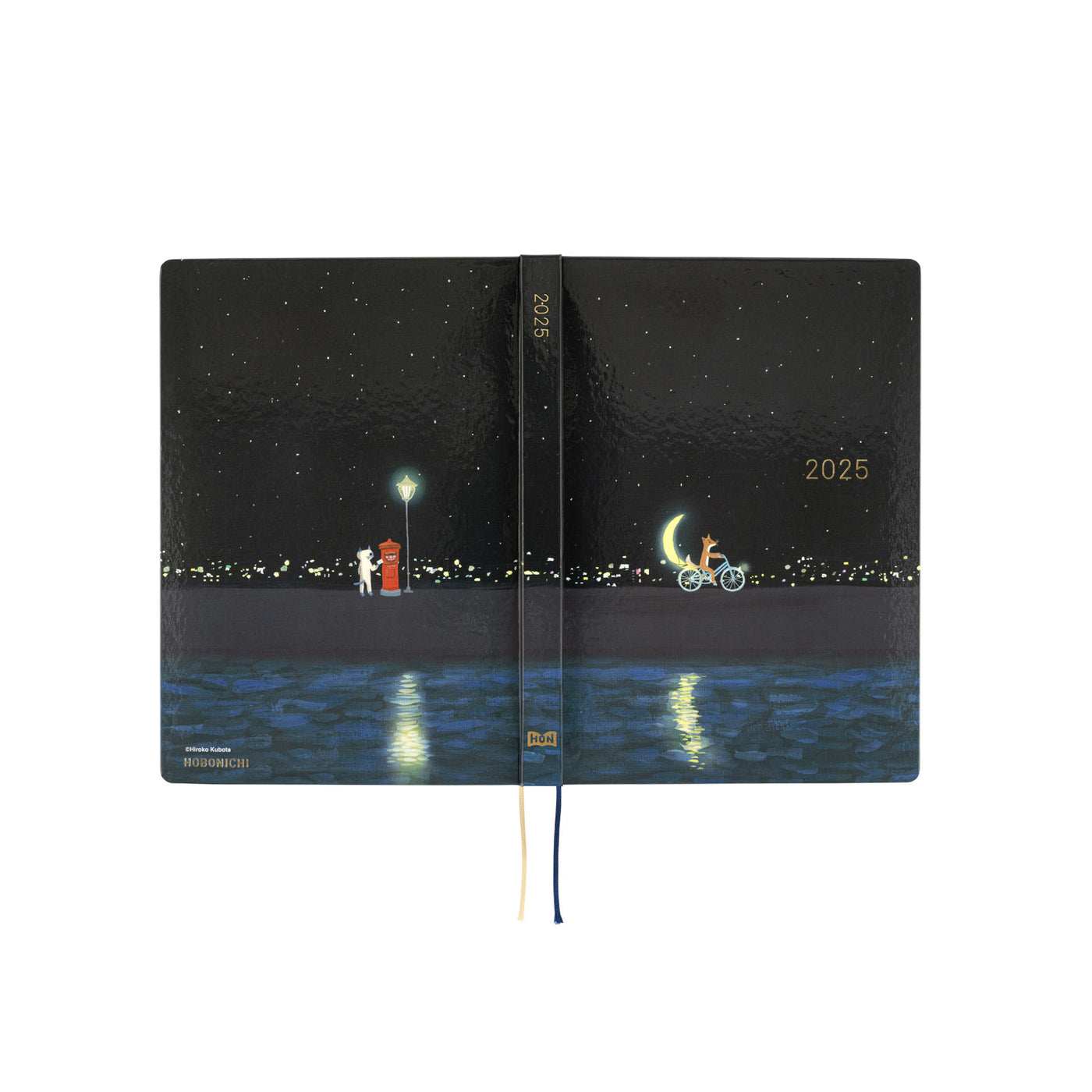 Hobonichi Techo 2025 HON, A5 - Hiroko Kubota: Crescent Moon Delivery (English)