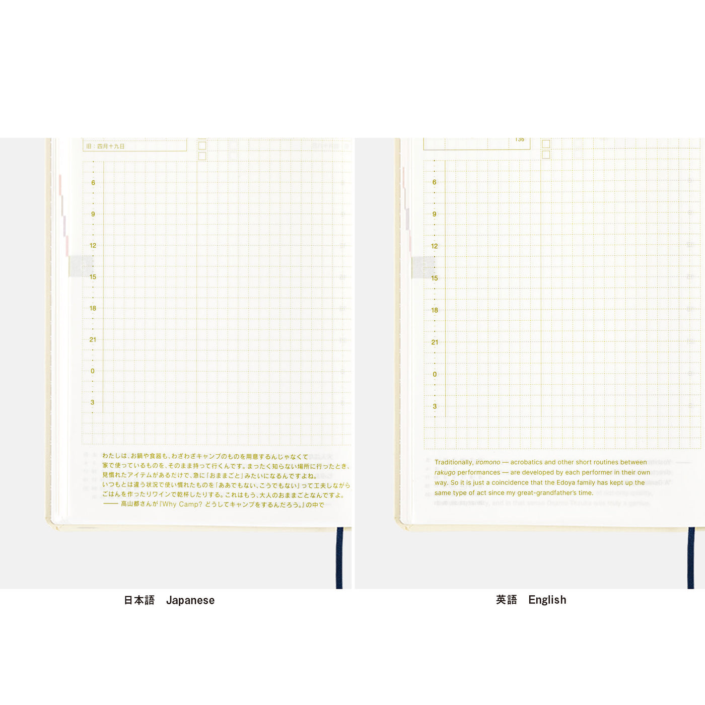 Hobonichi Techo 2025 HON, A6 - Slash, Navy (English)