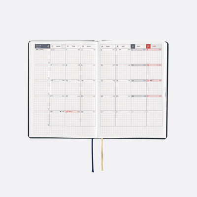 Hobonichi Techo 2025 HON, A6 - Slash, Navy (English)