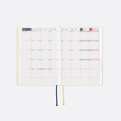 Hobonichi Techo 2025 HON, A6 - Slash: Ivory (English)