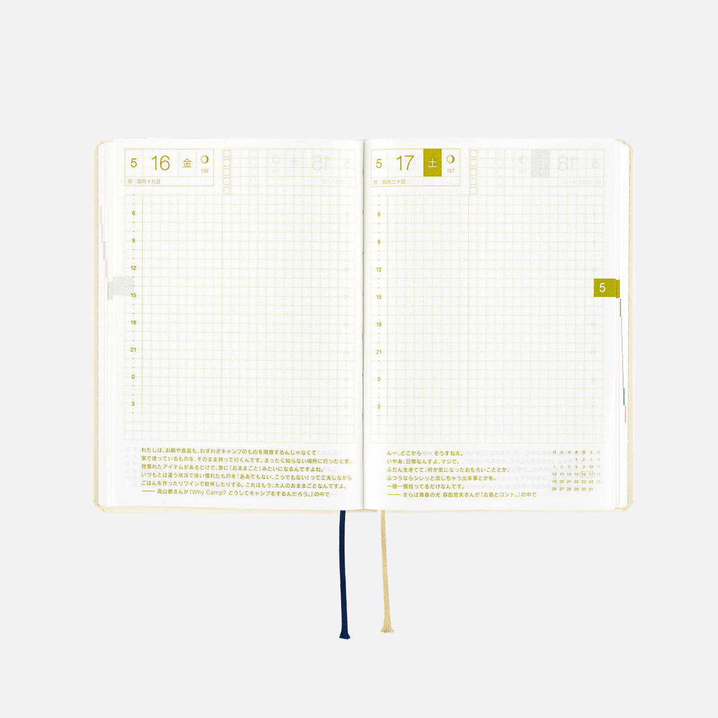 Hobonichi Techo 2025 HON, A6 - Slash: Marfil (inglés)