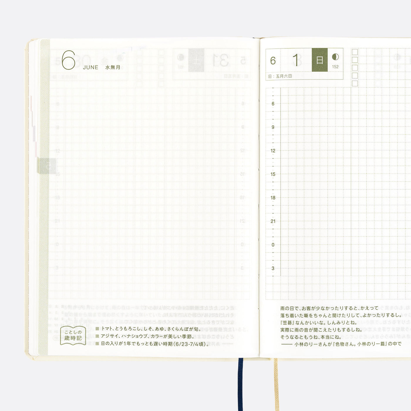 Hobonichi Techo 2025 HON, A6 - Slash : Ivoire (anglais)