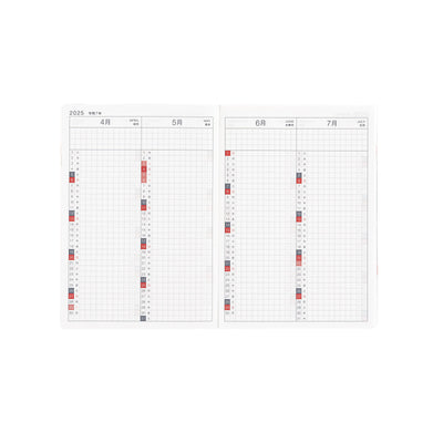 Hobonichi Techo 2025 HON, A6 - Paper Series: Black Gingham