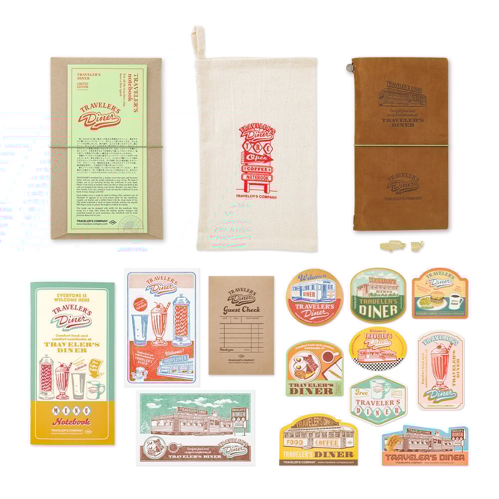 Traveler's Company Regular Notebook Boxed Set, Travelers Diner - Camel