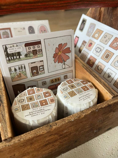 Rollo de notas adhesivas perforadas con diseño de patchwork de avena de Dana Ate