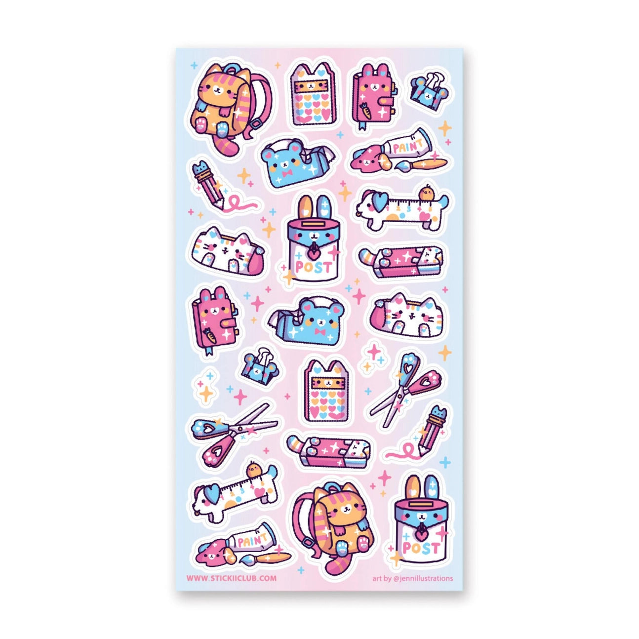 Feuille d’autocollants Cutie Stationery