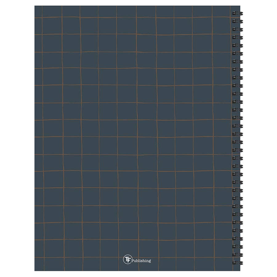 2025 Navy Grid Space Large Weekly Monthly Planner