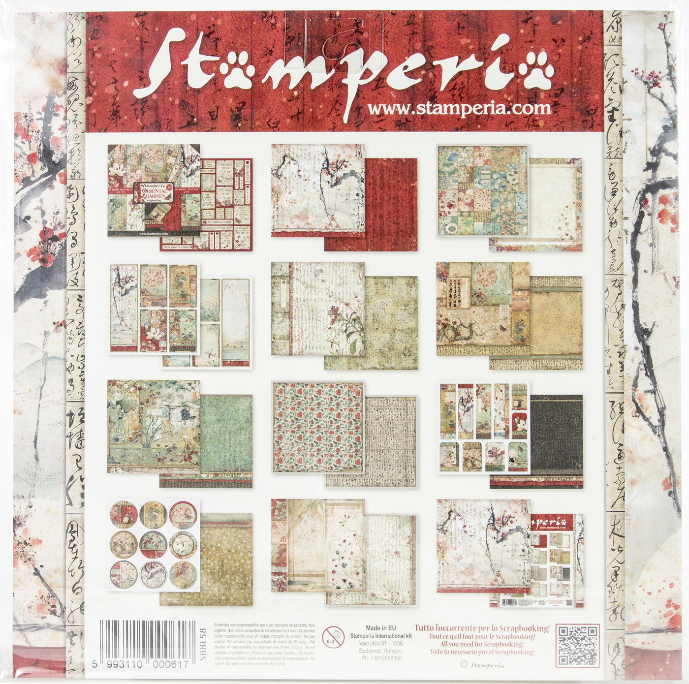 Stamperia Scrapbook Paper Pad, 10 Sheets, 12x12 - Oriental Garden