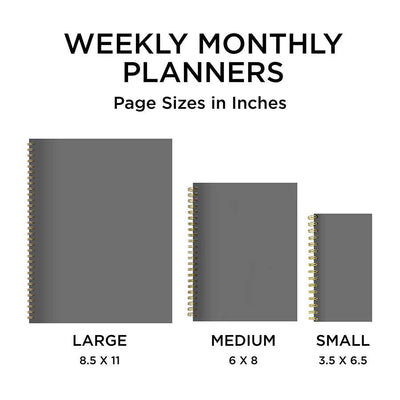 2025 Navy Grid Space Large Weekly Monthly Planner