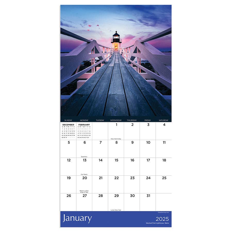 2025 Lighthouses Mini Calendar