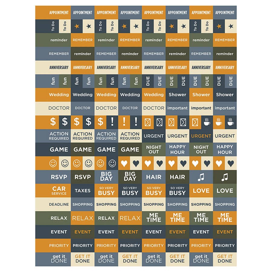 2025 Navy Grid Space Large Weekly Monthly Planner