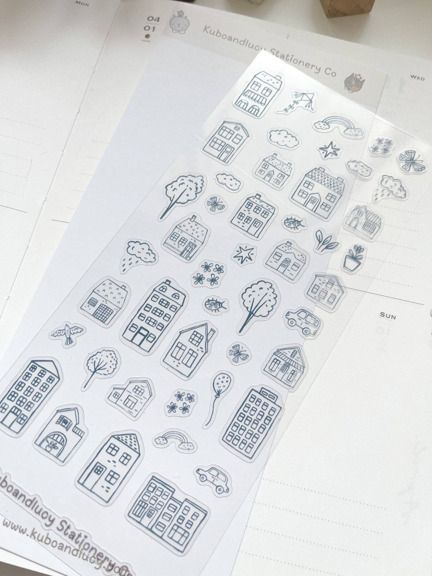 Kuboandlucy Stationery Co Doodle Houses Sticker Sheet