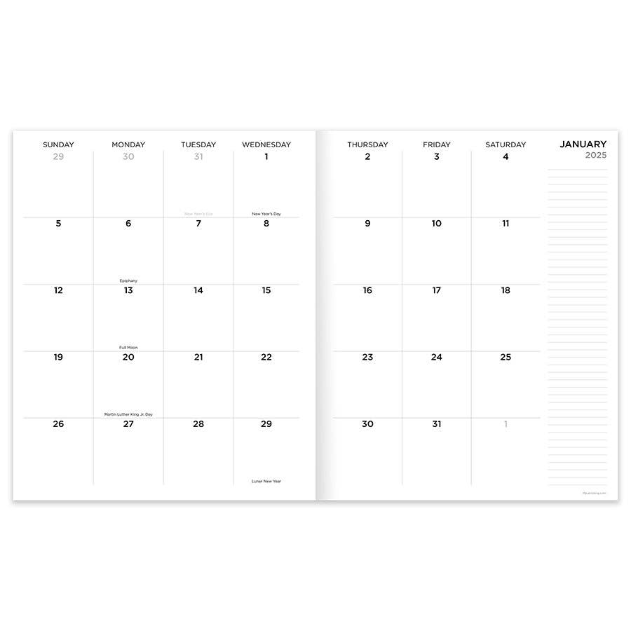 2025 Impressed Flowers Large Monthly Planner