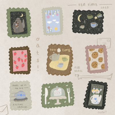 Dana Ate Oatmeal! Tea In The Sky Sticker Sheet