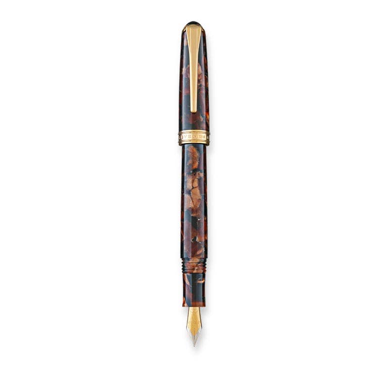 Levenger True Writer Classic Golden Dark Tortoise Fountain Pen