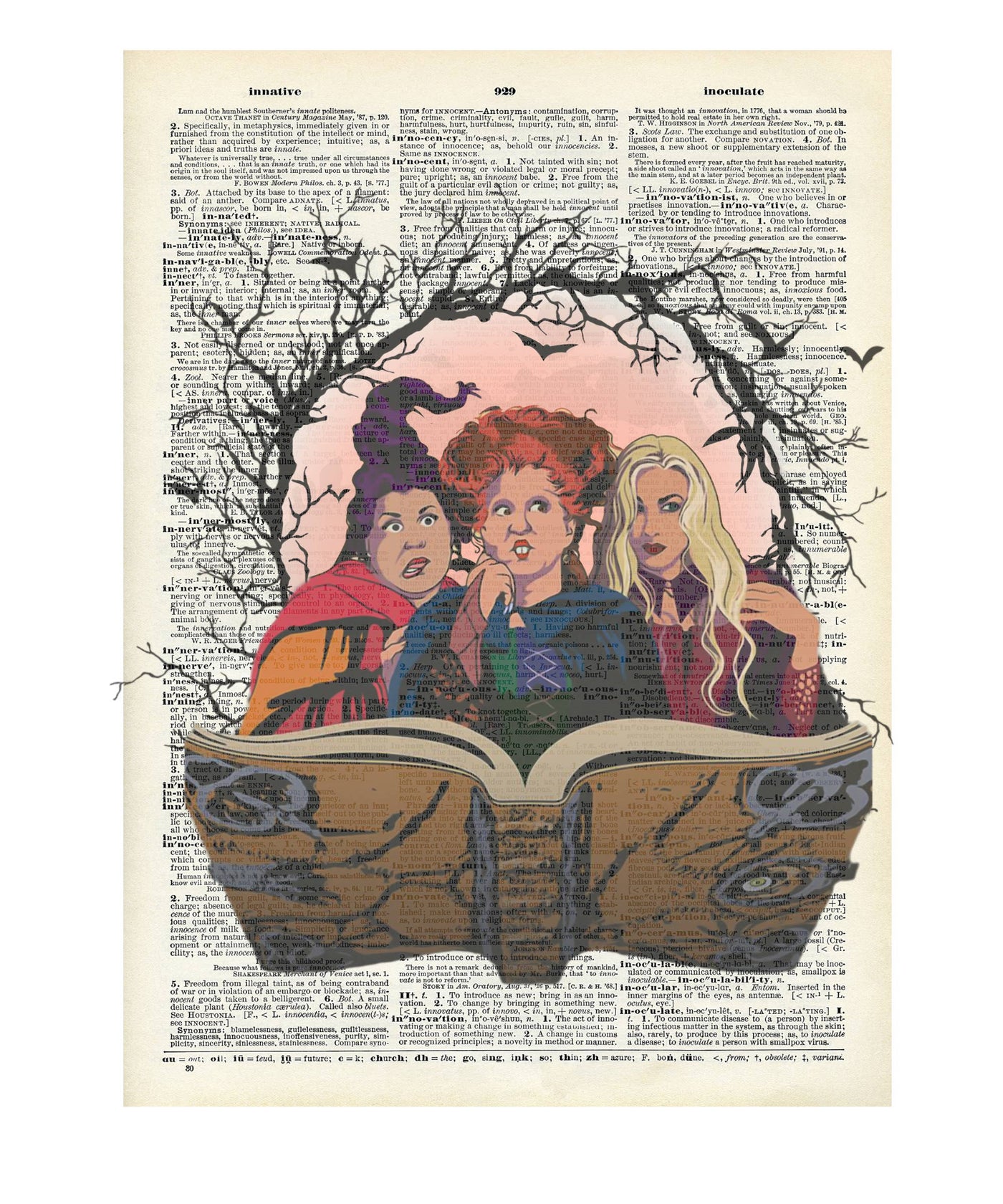 Vintage Dictionary Print, Halloween Theme - Hocus Pocus