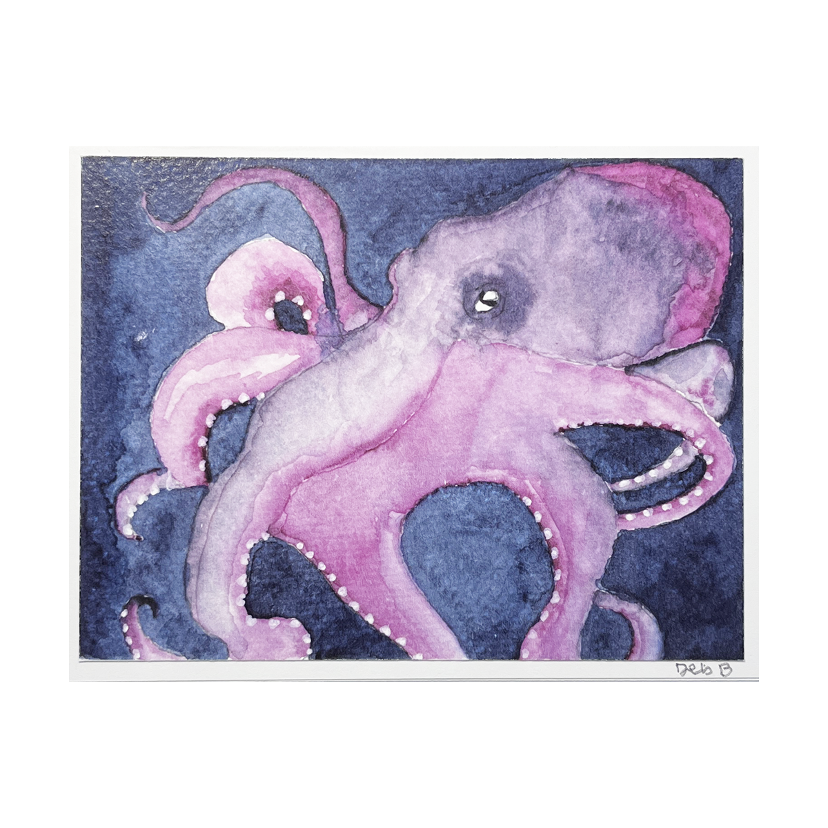 Octopus Watercolor Greeting Card