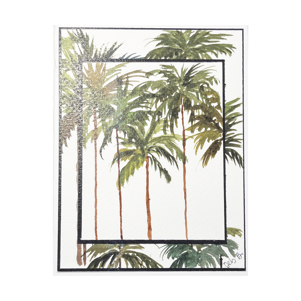 Palm Trees Watercolor Greeting Card