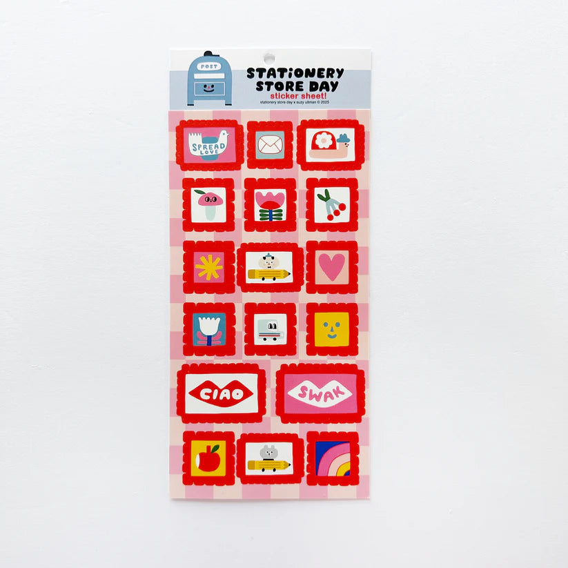 Stationery Store Day Suzy's Stamps Sticker Sheet