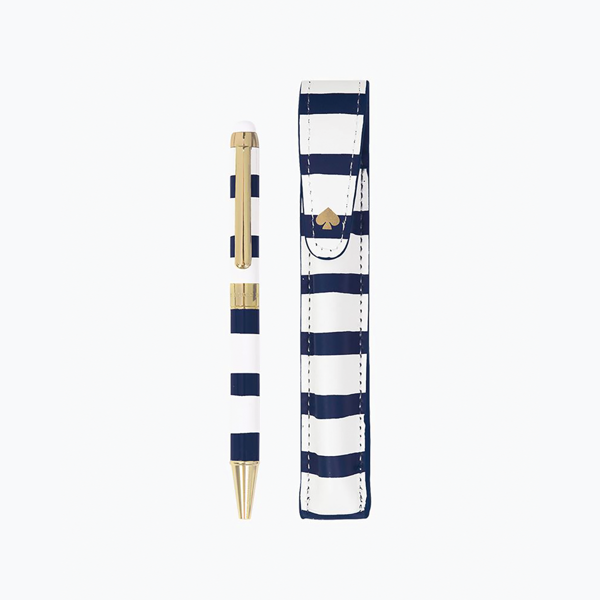 Stylus Pen with Pouch, Navy Painted Stripe, Image 1