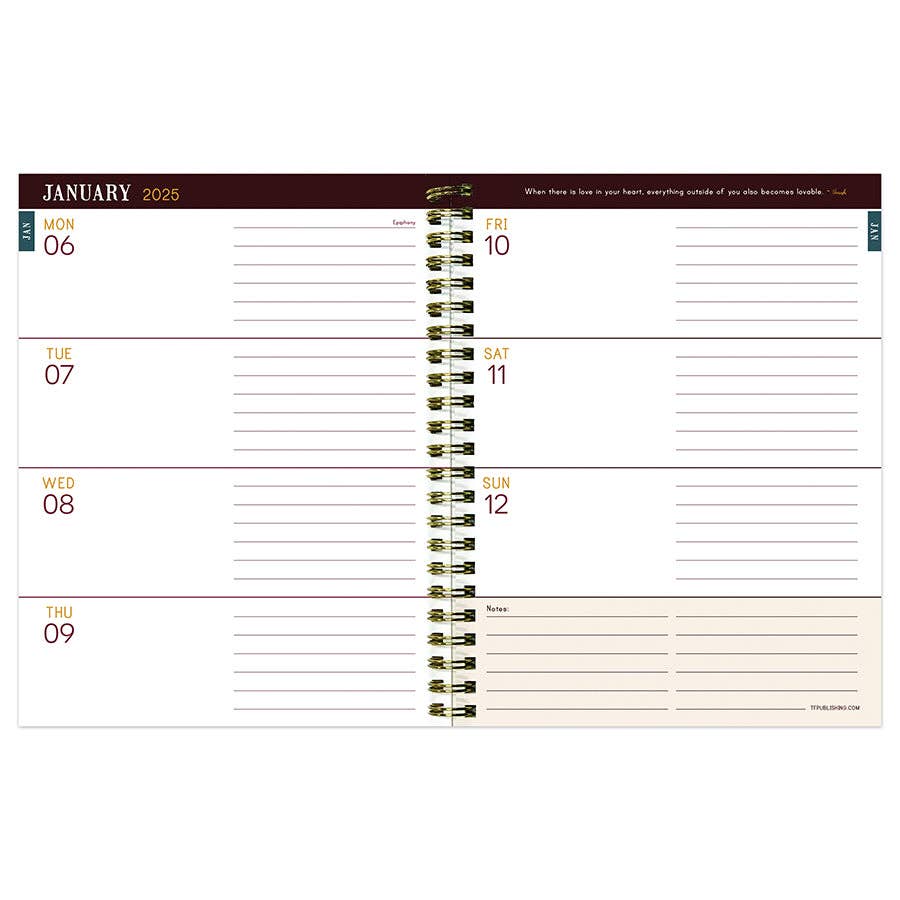 2025 Victorian Blooms Medium Weekly Monthly Planner