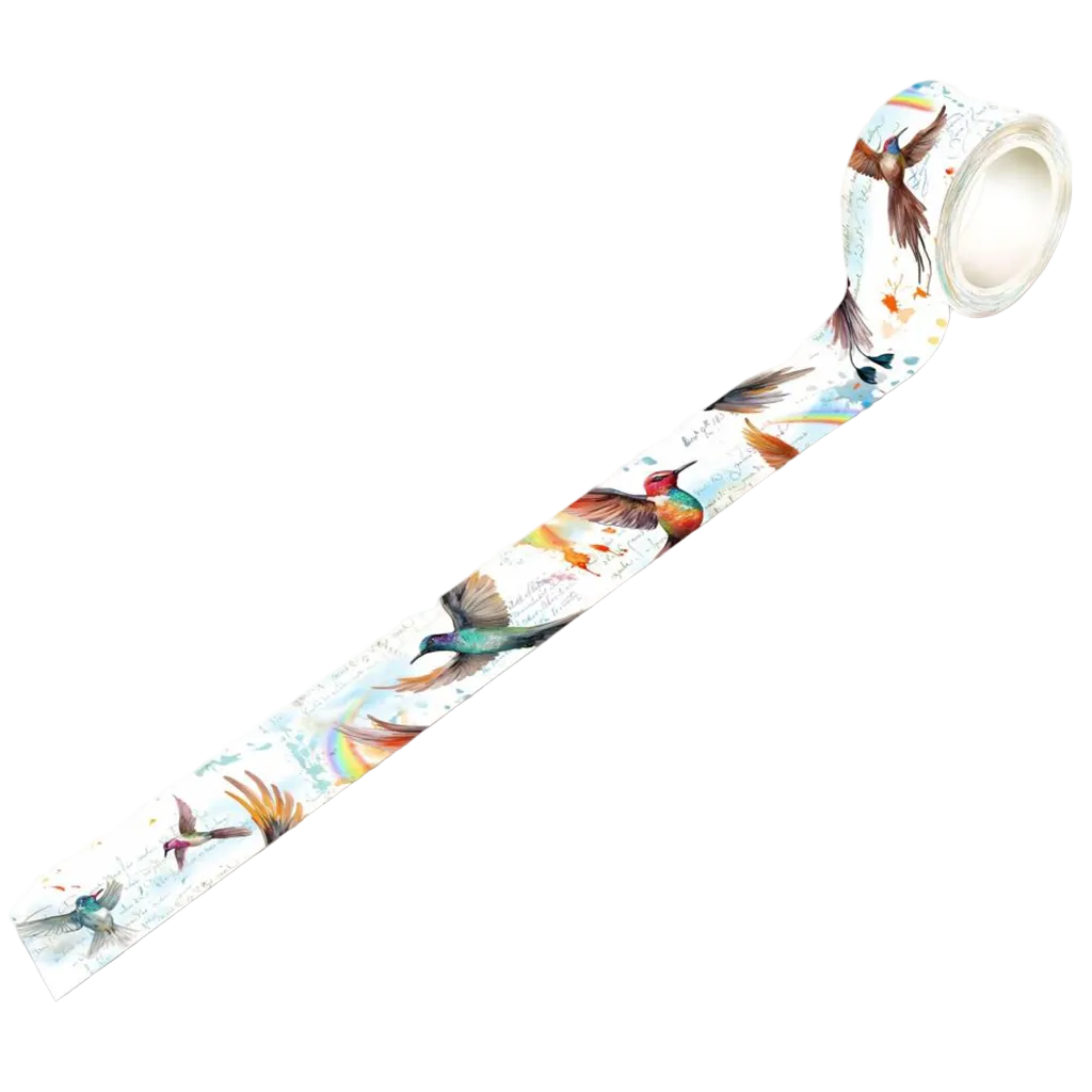 Decorative tape with bird pattern on a white background