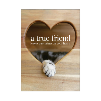 A True Friend Leaves Paw Prints Greeting Card
