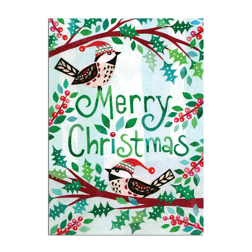 Chickadees Merry Holiday Card