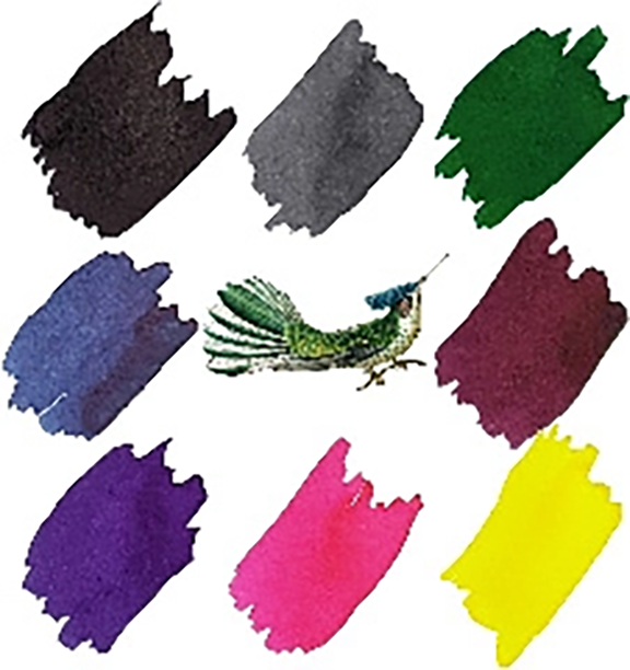 Juego de muestras de tinta Anderillium 8, serie Avian