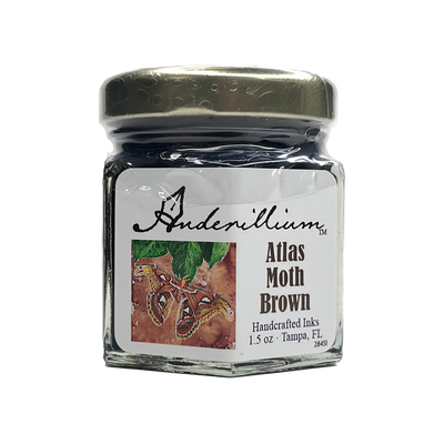 Anderillium Atlas Moth Brown Ink, 1.5 oz Bottled Ink