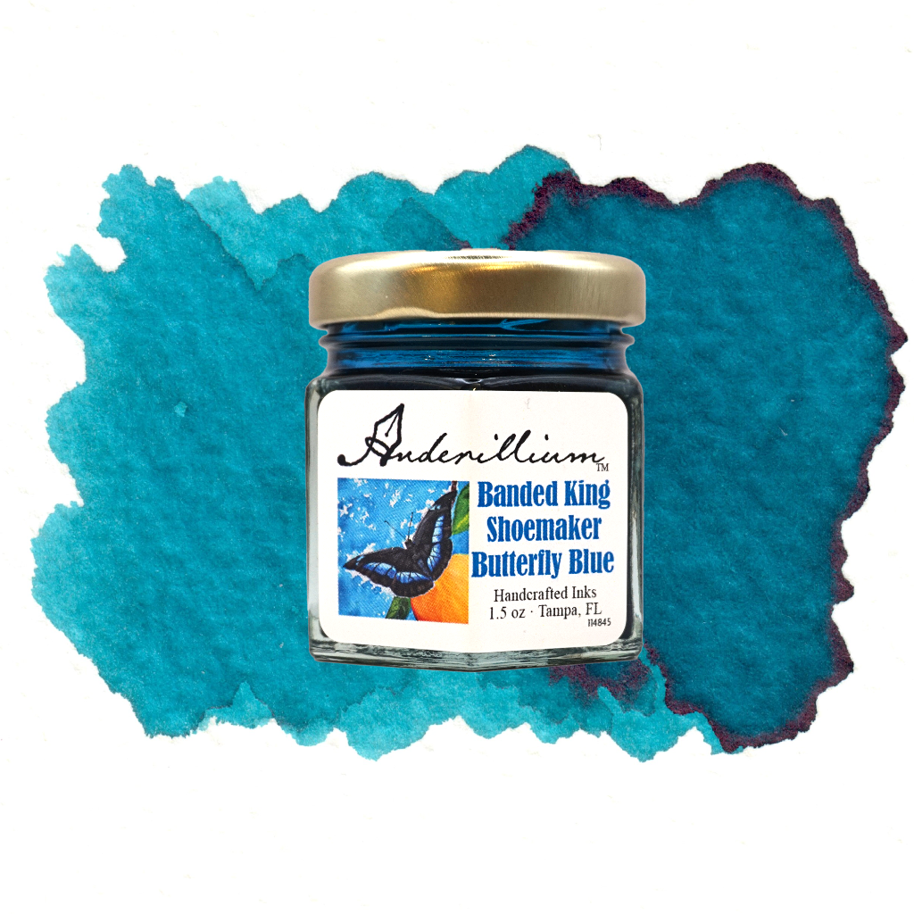 Encre pour stylo plume Anderillium, 42 g – Banded King Shoemaker Butterfly Blue