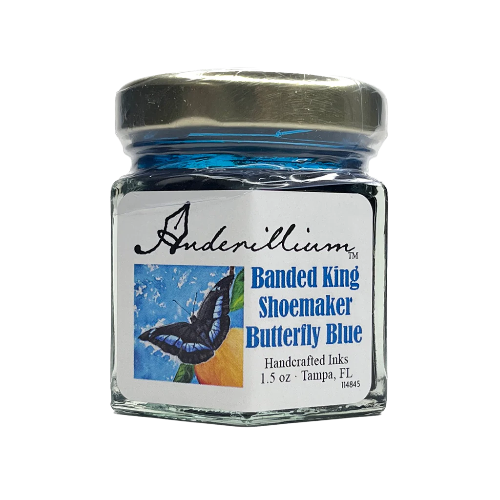 Encre pour stylo plume Anderillium, 42 g – Banded King Shoemaker Butterfly Blue