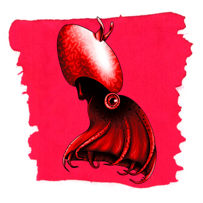 Anderillium Vampire Squid Red, 1.5 oz Bottled Ink, Image 1