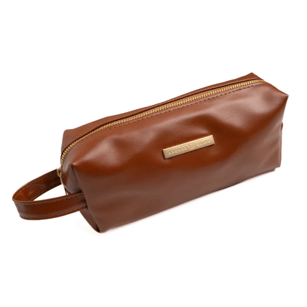 Archer & Olive Acorn Vegan Leather Zipper Pouch