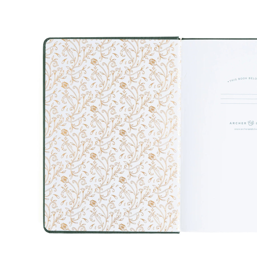 Archer & Olive Antique Floral Notebook, A5 - Dot Grid